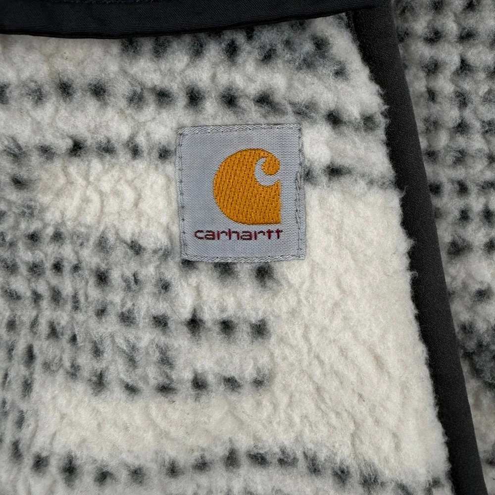 Carhartt Fleece Pullover‎ Womens M White Aztec Geometric Pattern Relaxed Fit